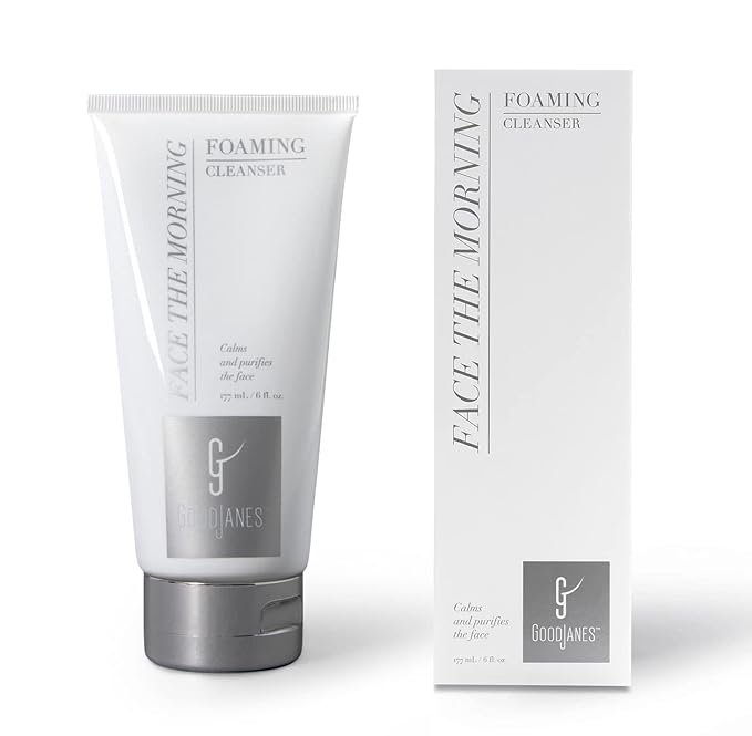 GOODJANES Face the Morning – Gentle Foaming Facial Cleanser with Vitamin C, Aloe & Argan – Daily Face Wash for All Skin Types, 6 oz.