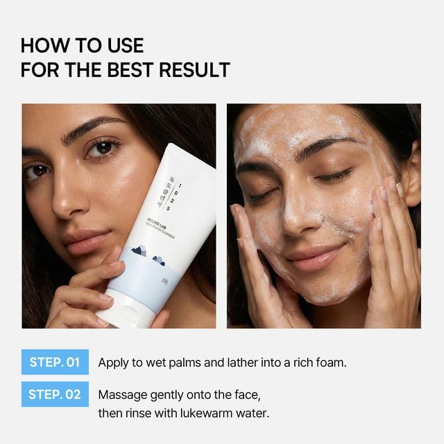 ROUND LAB 1025 Dokdo Cleanser 10.14 Fl Oz, Low pH Facial Cleanser for Sensitive Skin, Rich Soft Bubbles for Deep Cleansing and Makeup Removal, Hydrating Face Wash with Deep Sea Water, Korean Skin Care