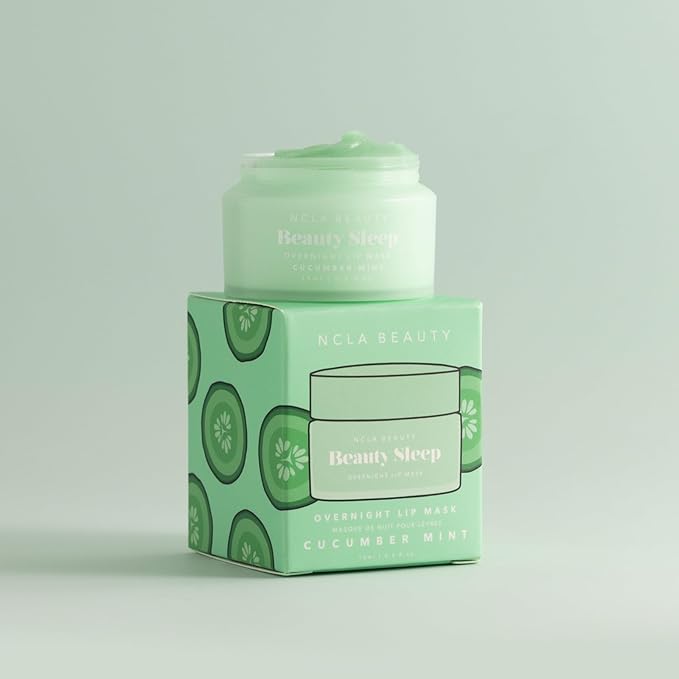 NCLA Beauty Sleep Overnight Lip Mask - Lip Mask for Women - Nourishes and Hydrates with Castor Seed Oil and Shea Butter - Cucumber Mint - 0.5 oz