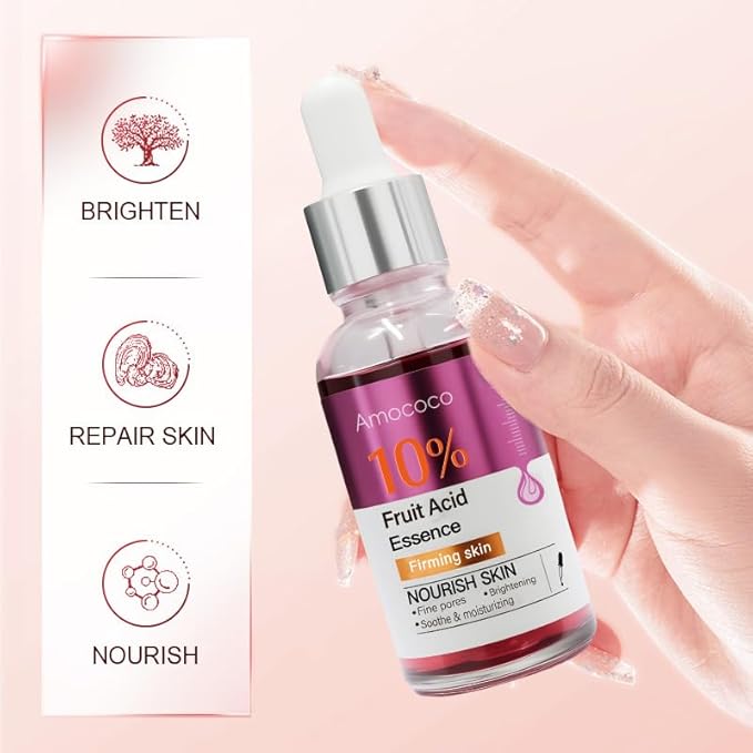 Glycolic Acid Serum 10% for Face, AHA Exfoliating Treatment to Visibly Minimize Pores, Hydrate Dry Skin & Improve Skin Texture, Vegan & Cruelty-Free