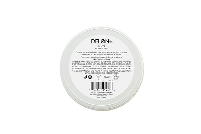 DELON Intense Moisturizing Body Butter, Olive with Olive Oil & Vitamin E, 6.9 oz (Pack of 4)