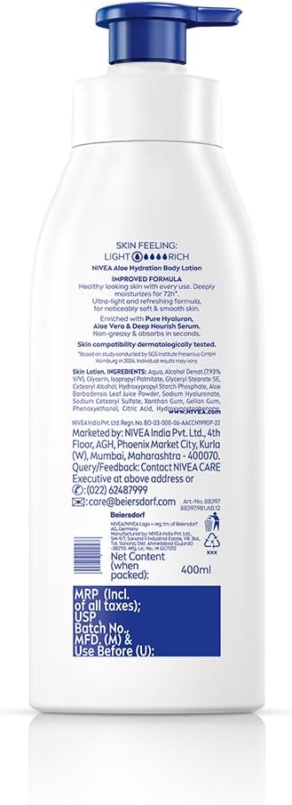 Nivea Aloe Hydration Body Lotion, 400ml