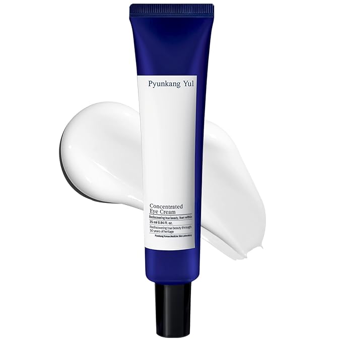 Pyunkang Yul PKY Concentrated Eye Cream 0.84 Fl. Oz., 2-in-1 Care for Wrinkles and Dark Circles with Shea Butter, Astragalus Root, Saponin, and Isoflavonoids for Firm, Radiant Skin