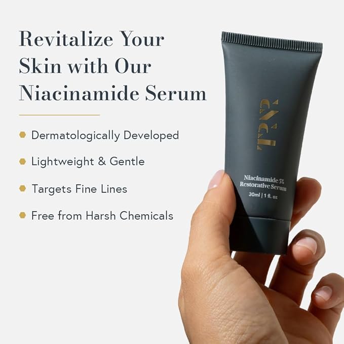 Restorative 5% Niacinamide Serum (30ml/1oz) | Rejuvenating Skincare Routine| Natural, Plant-Based & Science-First Hydrating Serum for Men & Women | With the Goodness of Mushroom & Turmeric Extract