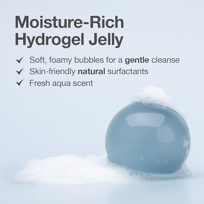 Naisture Be Bare Jelly Ball Cleanser, Daily Face Wash Korean Skin Care Cleanser Ball for Dry Skin with Squalane & Hyaluronic Acid for Skin Hydration and Moisturizing - Fresh Aqua (1.41oz)