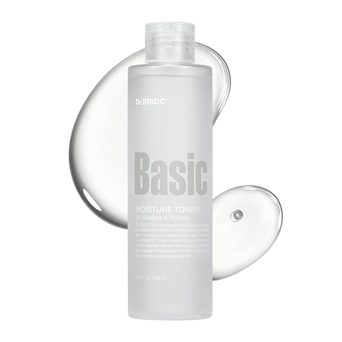 Dr.BRID C Moisture Hydrating Face Toner - Peptide Toner with Centella & Hyaluronic Acid, Helps Restore pH Balance & Refine Texture for Sensitive Skin, Alcohol-Free & Fragrance-Free, 6.76 fl.oz.