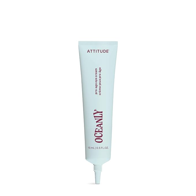 ATTITUDE Anti Aging Eye Cream, With Peptides, Algae Extract & Hyaluronic Acid, For Dark Circles & Wrinkles, Fragrance Free Skincare, Dermatologically Tested, EWG Verified, Vegan, 0,5 Fl Oz
