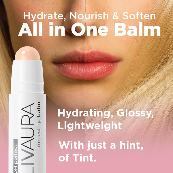 Tinted Lip Balm pH Activated Colored LipBalm, Hydrate, Glossy, Lightweight, Moisturize & Tint with Shea Butter, tinted lip balm for women, Premium Quality, Made in the USA (Light Peach)