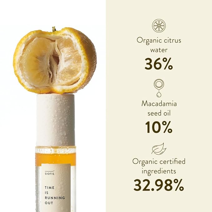 SIORIS Hydrating Face Mist Spray for Dry & Sensitive Skin, Organic & Vegan Facial Spray with Jojoba Oil & Citrus Water (Yuja), Lightweight Face Serum Mist for Dewy Glass Skin Finish, 3.38 fl oz