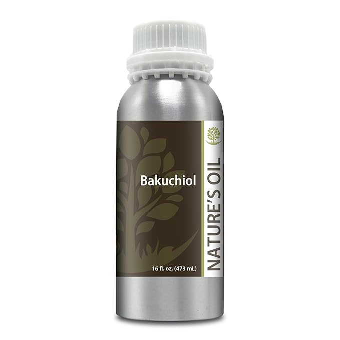 Nature's Oil Bakuchiol 99% - Pure Plant-Based Retinol Alternative - Natural Cosmetic Ingredient - For DIY Serums, Creams, and Skincare Formulations (16 Fl Oz)