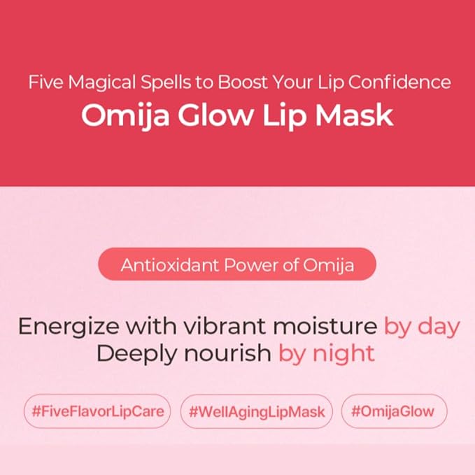 [hwarang'] Lip Care Collection – Hydrating & Plumping K-Beauty Treatments with Natural Extracts | Omija Glow Lip Mask & Yuja Sweet Lip Volumizer | 0.5 fl oz Each (Omija)
