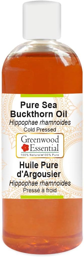 Greenwood Essential Pure Sea Buckthorn Oil (Hippophae rhamnoides) Cold Pressed 200ml (6.76 oz)