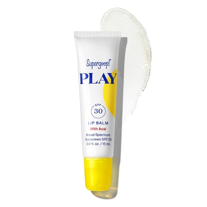 Supergoop! PLAY Lip Balm with Acai, 0.5 fl oz - SPF 30 PA+++ Broad Spectrum Sunscreen - Hydrating Honey, Shea Butter & Sunflower Seed Oil - Great for Active Days