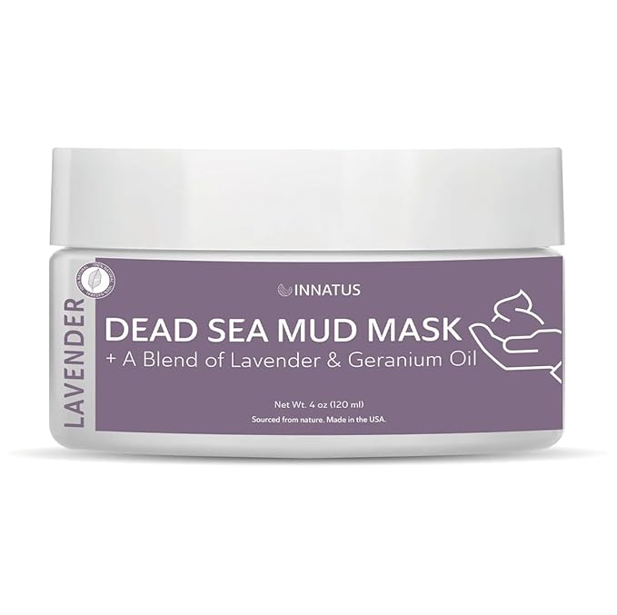 INNATUS Dead Sea Mud Mask with Lavander Oil – 4oz Detoxifying & Purifying Face Mask – Infused with Natural Oils for Acne Control & Skin