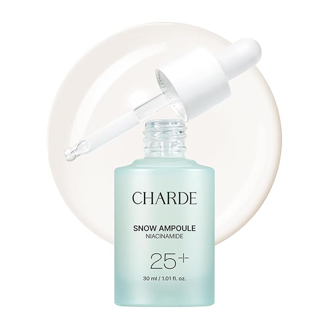Charde Snow Ampoule Niacinamide Serum – Dark Spot Corrector & Brightening Serum for Face | 99.9% Pure Niacinamide + White Garcinia, Visible Results from First Use, Korean Skincare (1.01 fl oz)