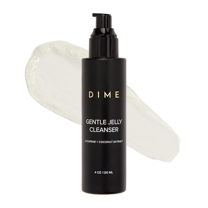 DIME Beauty Gentle Jelly Cleanser - Non-Foaming Hydrating Gel Face Wash and Makeup Remover with Vitamin E and Coconut, Sensitive and Oily Skin, Vegan, Cruelty-Free, 4 oz / 120 ml