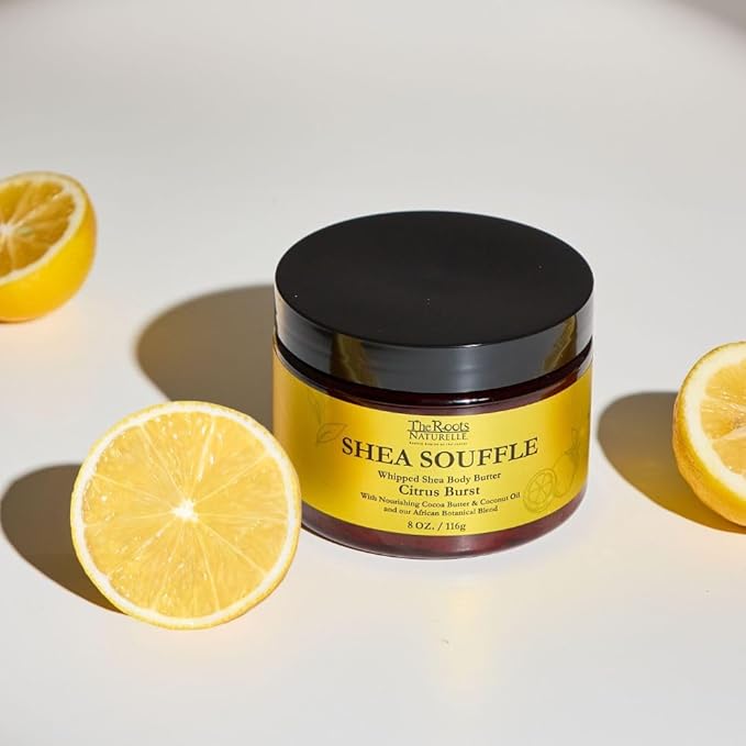 The Roots Naturelle Whipped Shea Butter Body Butter A deliciously thick whipped oil body crème, laced with notes of citrus. Deeply hydrates with an intoxicating scent