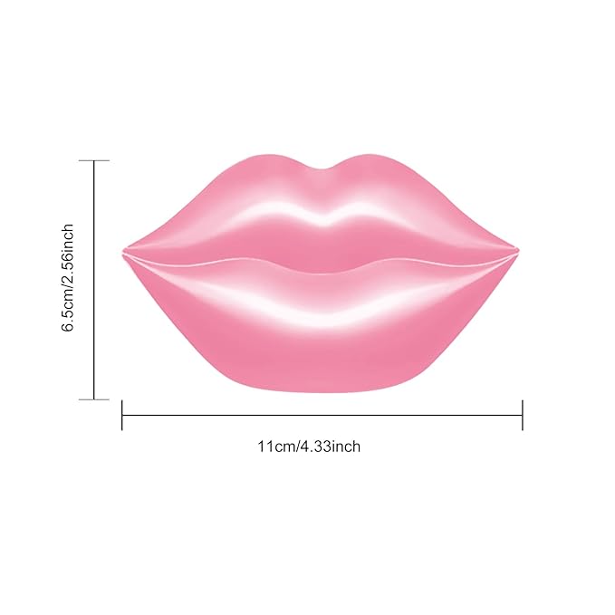 20Pcs Lip Mask Sheet,Pink Moisturizing Plumping Patches, Gel Treatment Masks for Dry Lips Plump Collagen Overnight Sleeping Lip Pads（Pink）