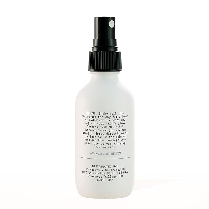Mox Skincare Mineral Hydrating Mist (2 oz) | Electrolyte Moisturizing Spray. Hydrates & Revives Dry, Tired Skin | With Minerals and Hyaluronic Acid for Refreshing Skin Hydration.