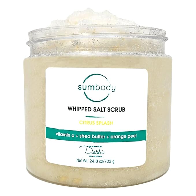 Sumbody Exfoliating Body Scrub (21oz) Vitamin C, Citrus, All Natural, USA Made, Self Care Gifts For Women, Teens, Men Sensitive Skin Nourishing, Hydrating, Non-Toxic