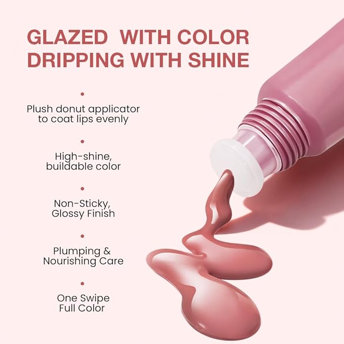 FeiCuiYun Lip Tinted Glowy Balm Hydrating Tinted Lip Serum Lip Gloss, Ultra-Hydrating Natural Vegan Lip Balm, Sheer-Tinted Shine & Hydration, Soothes & Softens Dry Lips Skincare (Warm Rose)