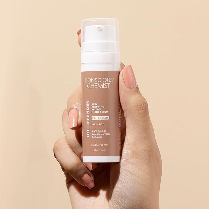 Conscious Chemist® Multi Peptide & 0.2% Retinol Serum | Anti Aging Serum | Boosts Collagen & Reduces Fine Lines, Wrinkles | Probiotics & Cica Water | Fragrance Free, Cruelty Free | 30ml