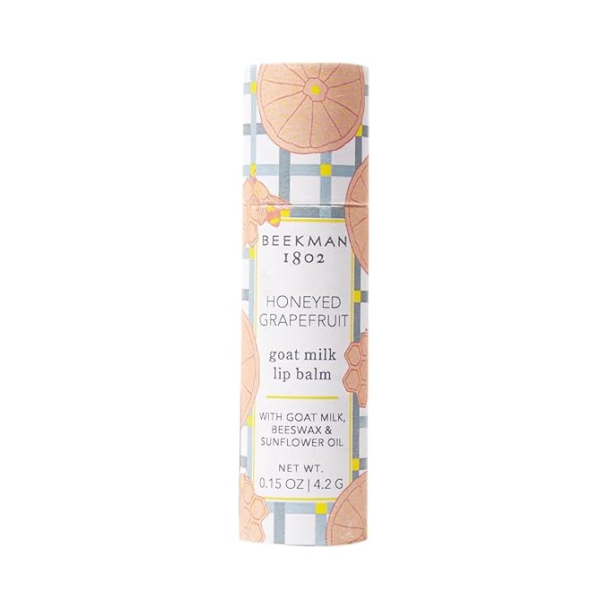 Beekman 1802 Goat Milk Lip Balm – Moisturizing Lip Balm for Dry, Chapped Lips – Sensitive Skin Safe – Honeyed Grapefruit – 0.15 oz