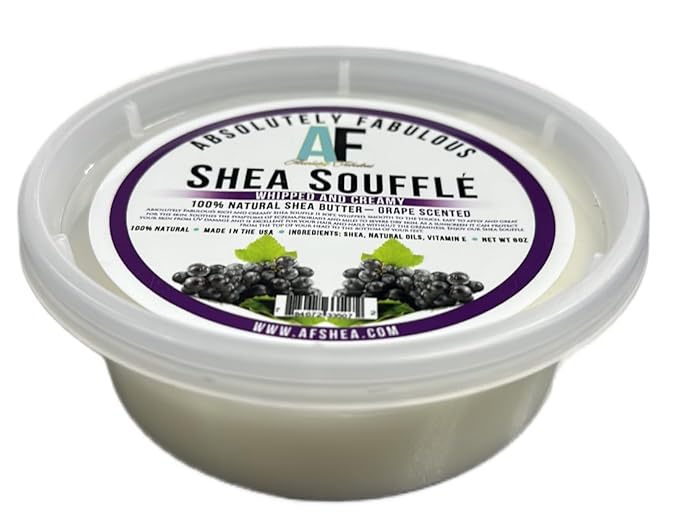 | 100% Whipped Creamy Natural Shea Butter 8oz | Absolutely Fabulous (OS, Grape)
