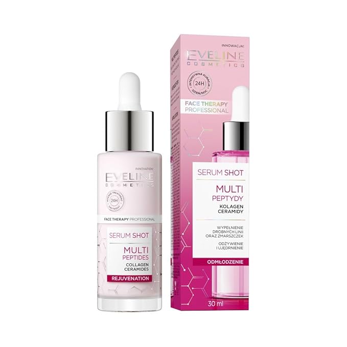 Eveline Cosmetics Face Therapy Professional Serum Shot – Multi-Peptide Anti-Aging Treatment for Face, Neck & Décolleté | Vegan Formula