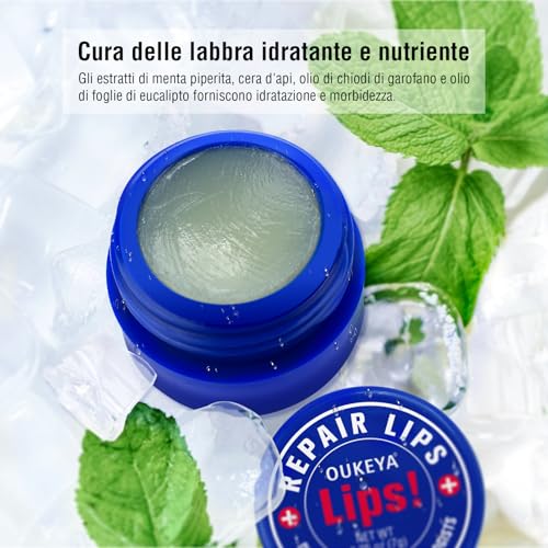 Medicated Lip Balm w/Beeswax, Petrolatum, Peppermint Oi, 100% Natural Ingredients, 24H Long-lasting Hydrating Healing Lip Balms, Lip Moisturizer for Very Dry Lips, Echapped Lips Treatment Severe