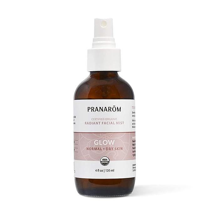 Pranarom Facial Mist (4oz / 120ml) - 100% Pure & Natural Essential Oil Facial Mist for Dry Skin Hydration & Toning (Glow (Dry Skin))