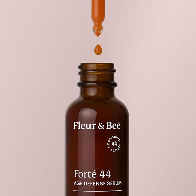 Age Defense Serum | Clean, 100% Vegan | Anti Aging Serum for Face to Reduce Fine Lines and Wrinkles | Forté 44 by Fleur & Bee - 1 oz