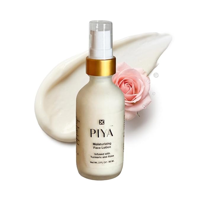 Piya Moisturizing Face Lotion - Hydrating Daily Face Lotion with Turmeric, Bakuchiol, Aloe Vera & Squalane - Moisturizer for All Skin Types (Pack of 1)