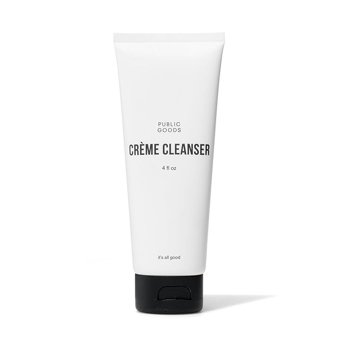 Public Goods Crème Cleanser | Natural Face Wash for Women & Men | Gentle on Sensitive Skin | Daily Hydrating Milk Cleanser | Organic Coconut Oil | Vegan | Makeup Remover | Made in USA | 4 Fl Oz