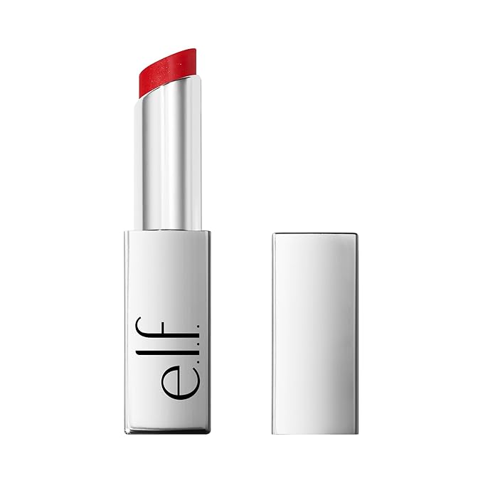 e.l.f. Glow Reviver Slipstick, Tinted Lip Oil Stick, Non-Sticky & Hydrating For A Soft-Shine Finish, Vegan & Cruelty-Free, Cherry on Top