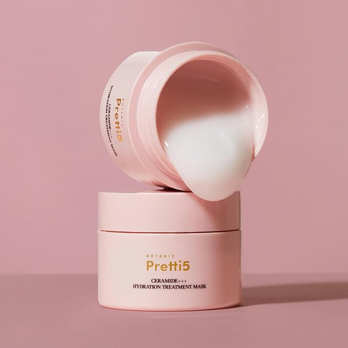 Pretti5 Ceramides+++ Hydrating Treatment Mask Deep Hydration and Strengthened Barrier for Dry Dull Skin Calms Inflammation & Redness TCM Science-Led Innovation Vegan Sensitive Skin Safe 100g
