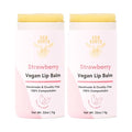 Strawberry Scented Lip Balm 2 Pack - Vegan and Organic Lip Moisturizer - Cruelty-Free, Eco-Friendly - Made in USA with Compostable Packaging - Artfully Crafted Lip Balm Set