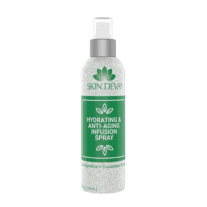 SKIN DEVA Hyaluronic Acid & Argireline Facial Spray – Hydrating Face Mist with Lavender Extract – Helps Improve the Appearance of Fine Lines – Lightweight Moisture Boost for All Skin Types (Cucumber)