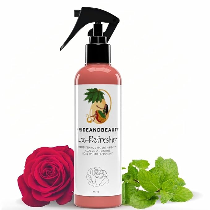 Rose Water For Locs, Daily Moisturizing Refreshing Spray, Rose Water For Hair, Rosewater and Peppermint Hair Scalp Moisturizer. (8 OUNCES)