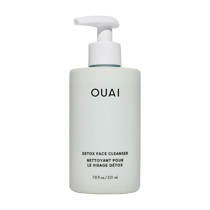 OUAI Detox Facial Cleanser - Deep Cleansing Face Wash with Glycolic Acid, Niacinamide & PHA - Removes Sweat, Dirt & Oil Without Drying - Gentle Face Cleanser for Post-Workout (7.8 Fl Oz)