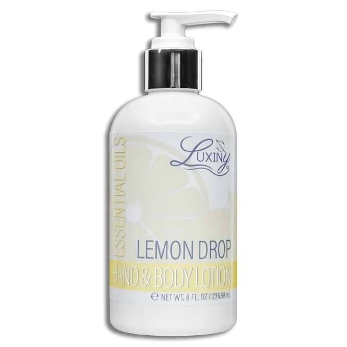 Daily Vegan Hand & Body Lotion for Dry Skin,Made with Jojoba Oil & Vitamin E, USA Made, Non Greasy Phthalate/Sulfate/Paraben Free & Cruelty-Free Formula, 8 oz (8 oz, Lemon Drop)