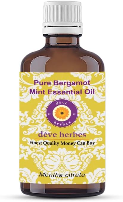 Deve Herbes Pure Bergamot Mint Essential Oil (Mentha citrata) Steam Distilled (Pack of Three) 100ml X 3 (10 oz)