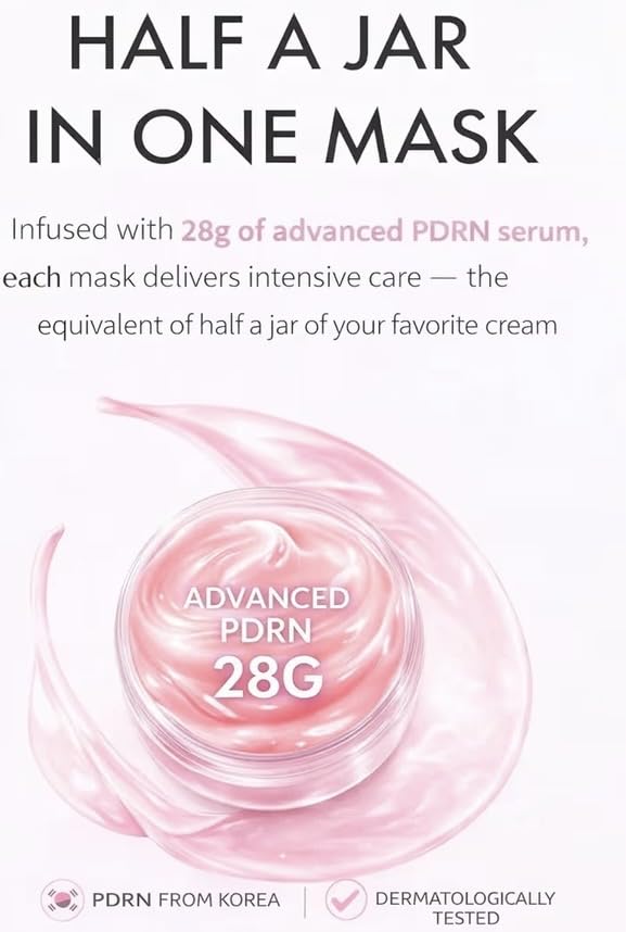 5 Pack Salmon DNA Collagen Mask 99% PDRN Anti-Aging Gel Mask | Overnight Firming & Hydrating Face Mask for Elasticity & Glow | Korean Skincare with Niacinamide, Peptides & Hydrolyzed Collagen