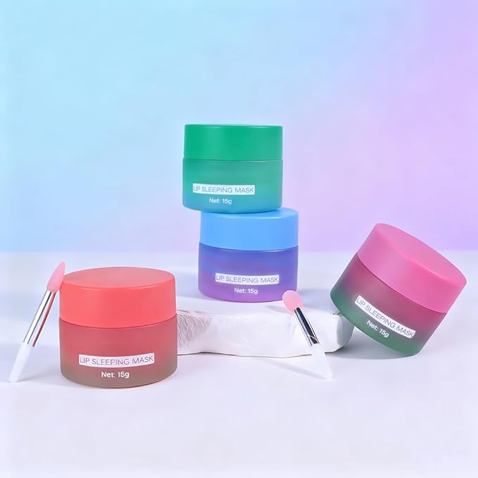 FeiCuiYun Lip Sleeping Mask, Moisturization and Antioxidants, Nourish, Hydrate, Flaky, Dry Lips, Includes Softapplicator Brush (Watermelon, 1Pcs)