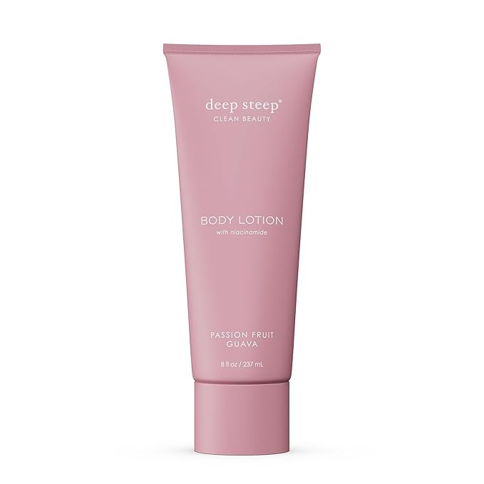Deep Steep Body Lotion, Passion Fruit Guava, 8 oz – Moisturizer with Coconut Oil, Shea Butter, Argan Oil, Aloe Vera & Niacinamide – Vegan, Clean Beauty, Daily Skin Hydration
