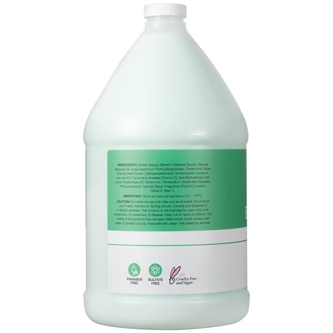 Ginger Lily Farms Club & Fitness Soothing Butter Lotion for Dry Skin, 100% Vegan & Cruelty-Free, Aloe Vera Scent, 1 Gallon (Pack of 4)