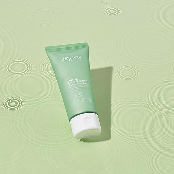 Cuthera Green Mandarin Korea Cleansing Foam 4.05 Fl Oz - Vegan Natural Skincare, Hydrating, Makeup Cleansing, Moisturizing, Skin Calming, Exfoliation Care, Waste Care