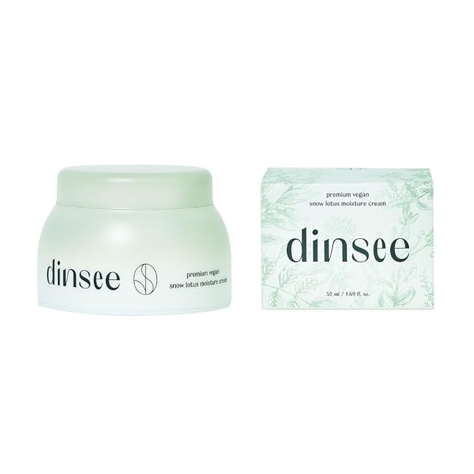 DINSEE Premium Vegan Snow Lotus Moisturizer - Lightweight Hydrating cream, Strengthen Skin's Moisture Barrier, Anti-Aging, Korean Vegan Skincare for All Skin Types, 50ml / 1.69 fl oz