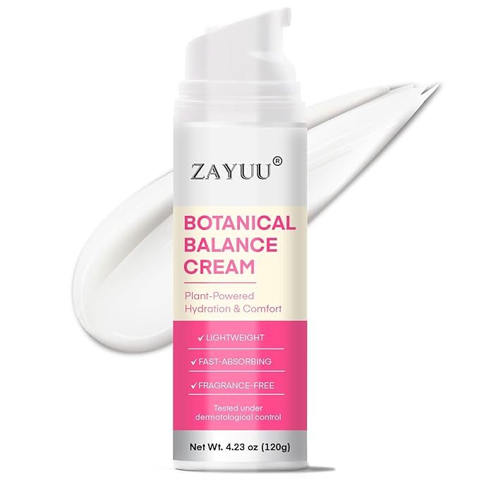 Mature Skin Botanical Balance Cream: Fragrance-Free Hydrating Face Moisturizer with Squalane, Niacinamide, Hyaluronic Acid & Peptide Complex — Lightweight, Fast-Absorbing, Non-Greasy — 4.23 oz