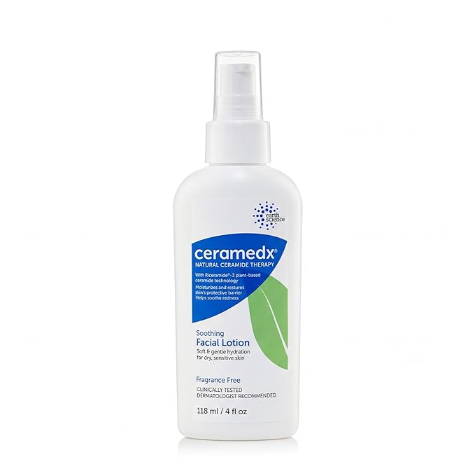 Ceramedx – Soothing Facial Lotion | Natural Ceramide Lotion for Dry, Sensitive Skin | Cruelty Free, Vegan & Fragrance Free | 4 fl oz